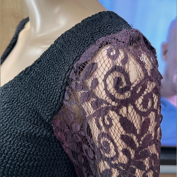 True vintage 80’e STEPPIN' OUT bodycon black spandex waffle stretch Party Dress - Picture 10 of 11